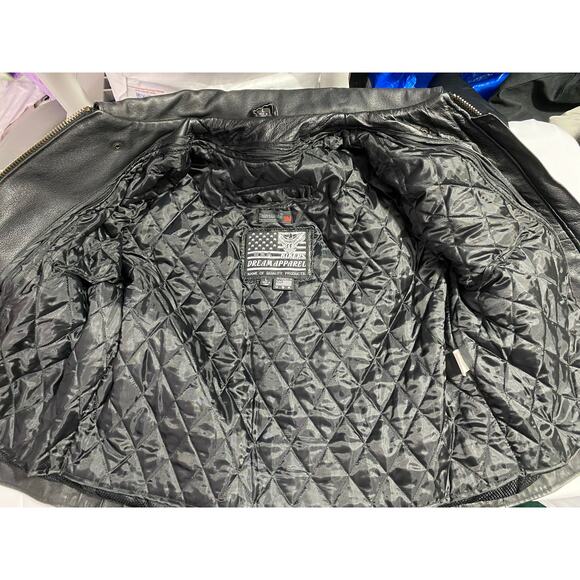 NWOT Women’s Black Fringe Leather Motorcycle Jacket Size Large Rose Inserts - Picture 7 of 15